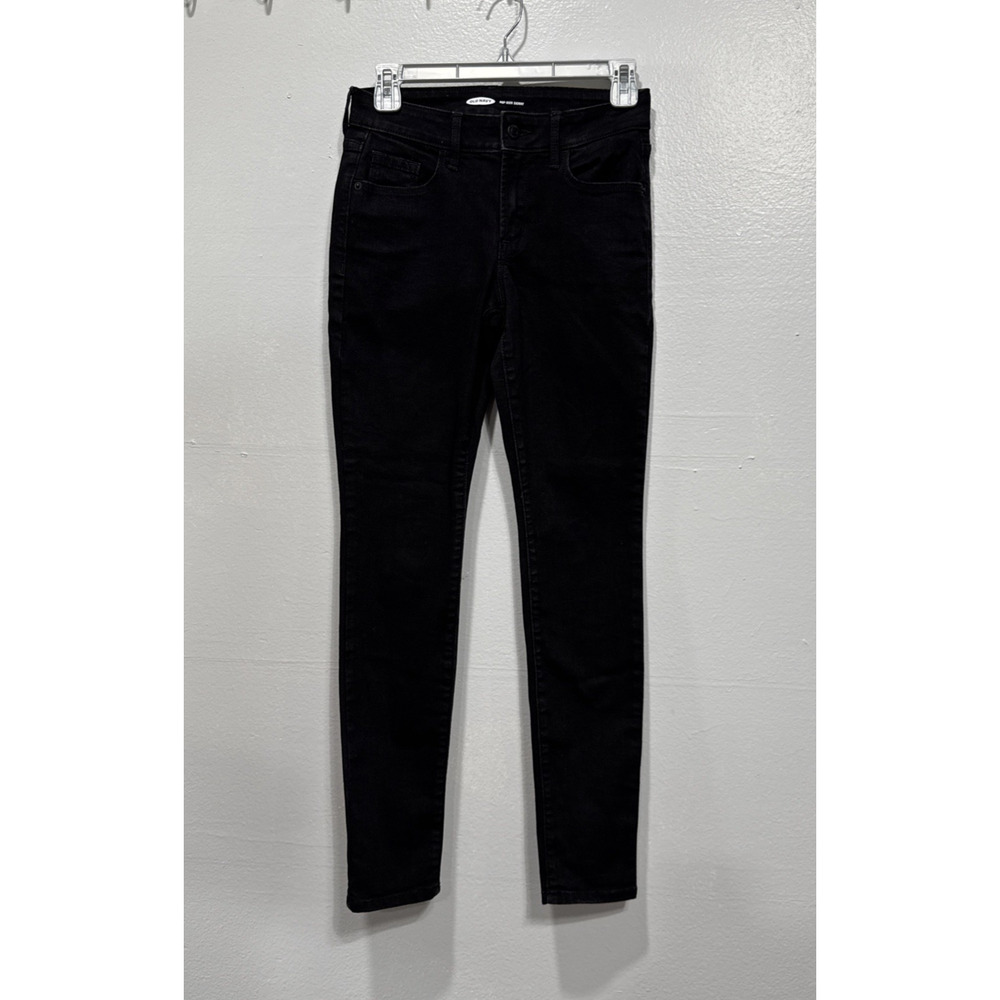 Old Navy Women's Jeans Pop Icon Skinny Mid-Rise Black Denim Pants Size 0 Stretch